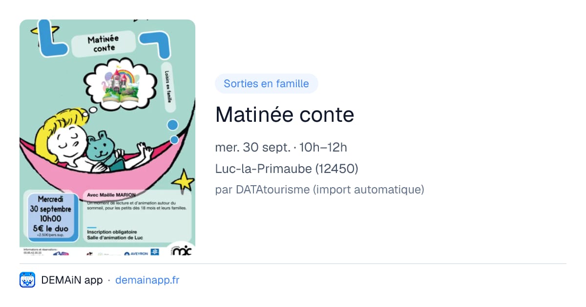 Matinée conte — Luc-la-Primaube