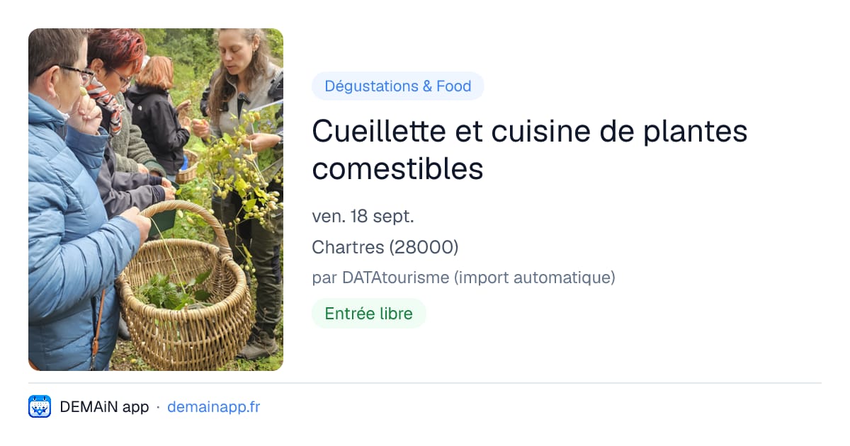 Cueillette et cuisine de plantes comestibles — Chartres
