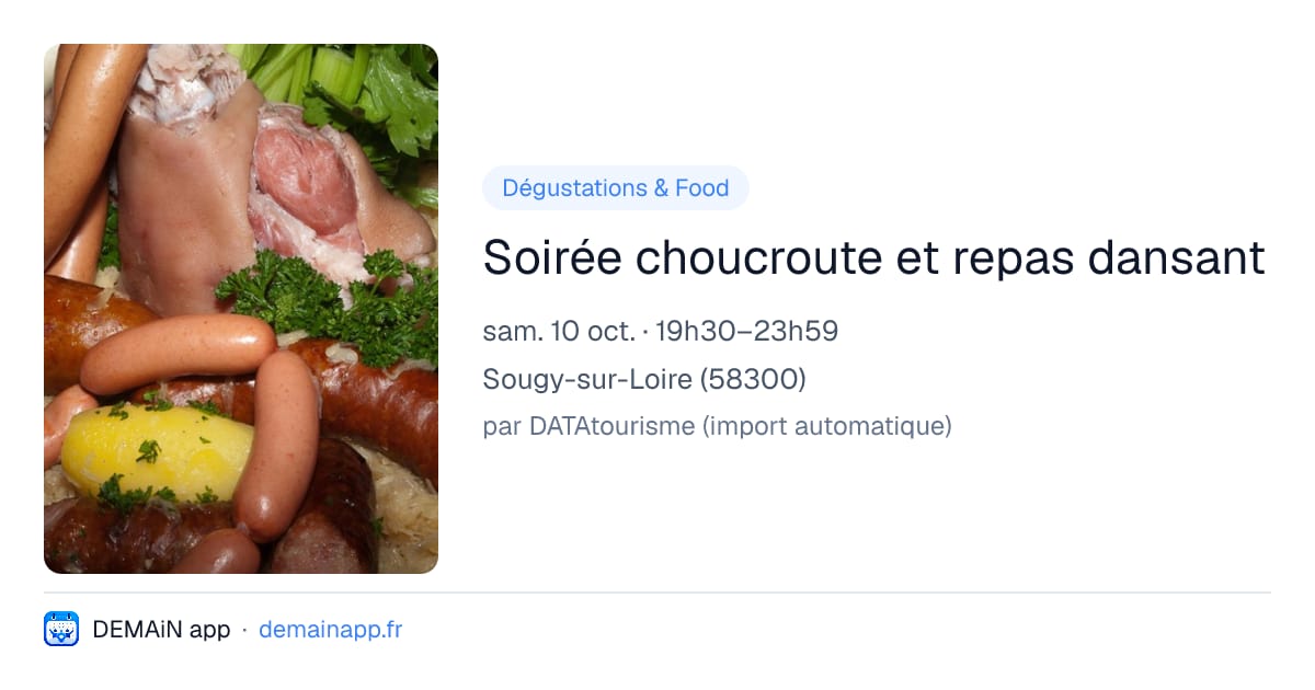 Soirée choucroute et repas dansant — Sougy-sur-Loire