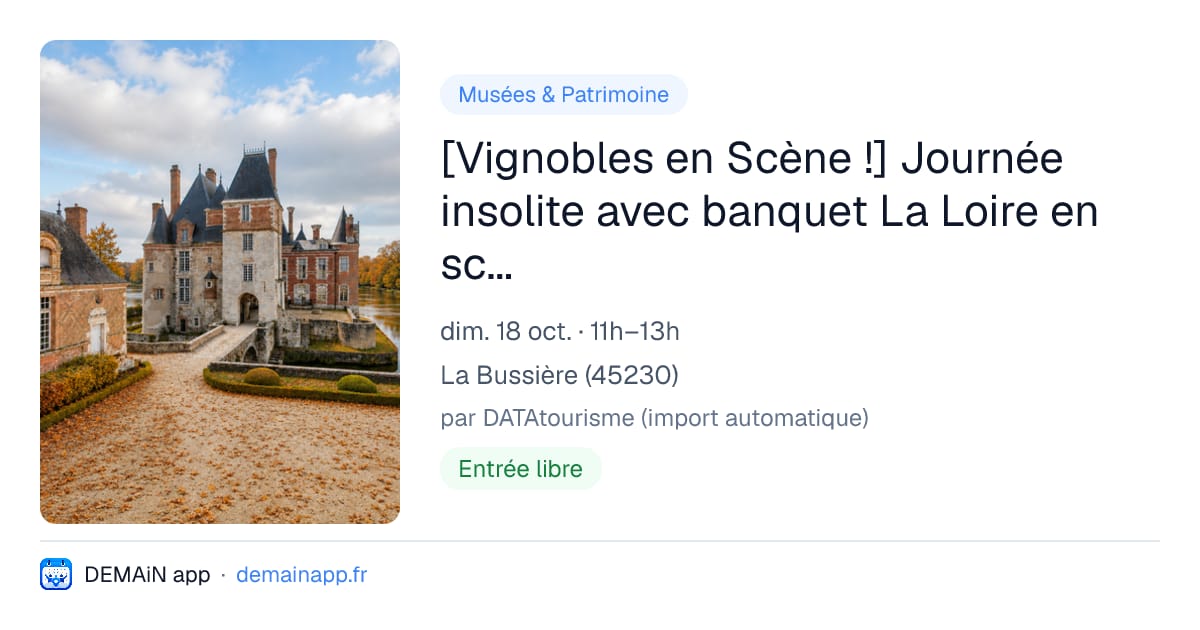 [Vignobles en Scène !] Journée insolite avec banquet La Loire en scène au château — La Bussière