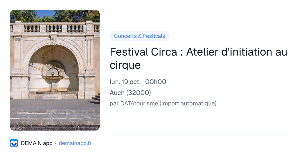 Festival Circa : Atelier d'initiation au cirque — Auch