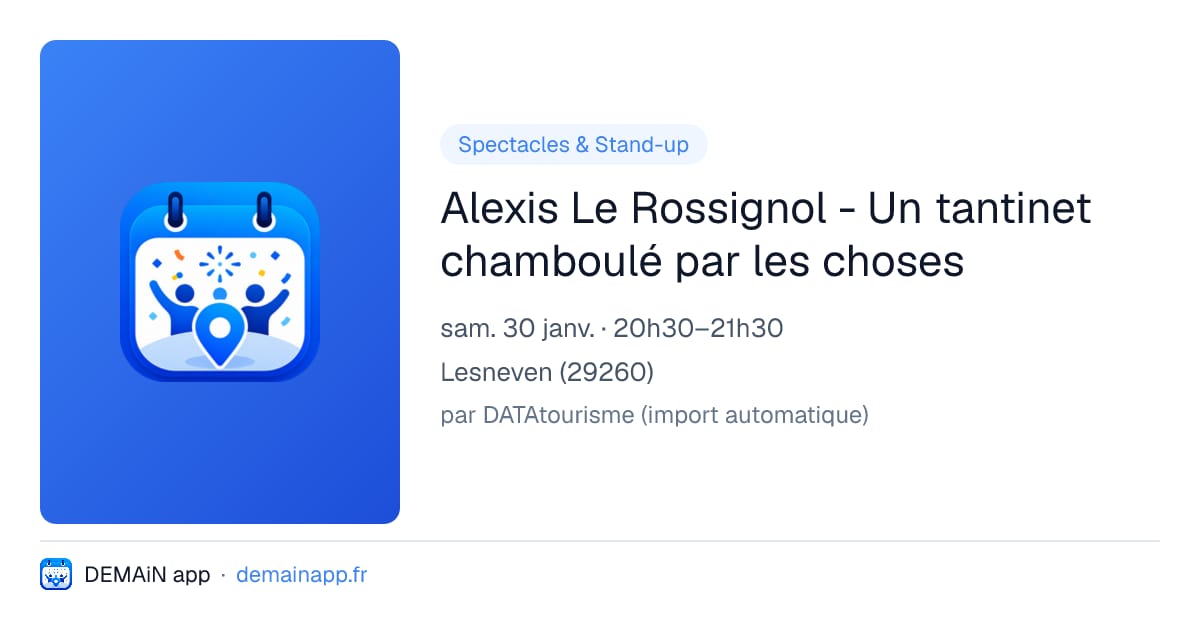Alexis Le Rossignol - Un tantinet chamboulé par les choses — Lesneven