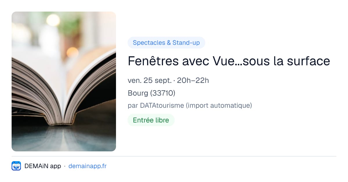 Fenêtres avec Vue...sous la surface — Bourg