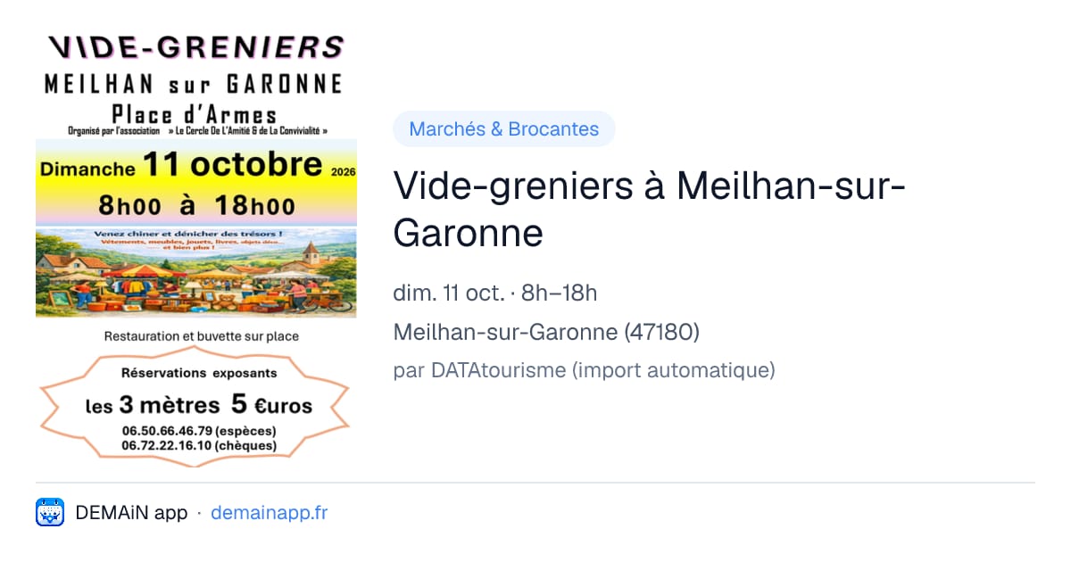 Vide-greniers à Meilhan-sur-Garonne — Meilhan-sur-Garonne