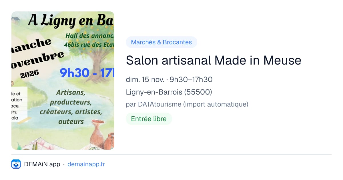 Salon artisanal Made in Meuse — Ligny-en-Barrois