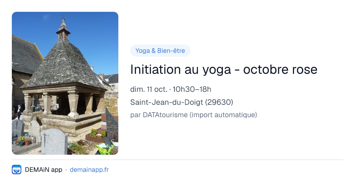 Initiation au yoga - octobre rose — Saint-Jean-du-Doigt