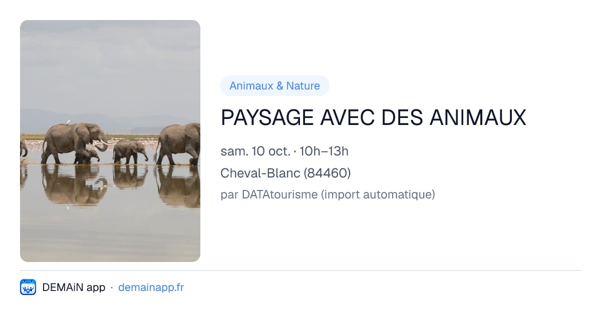 PAYSAGE AVEC DES ANIMAUX — Cheval-Blanc