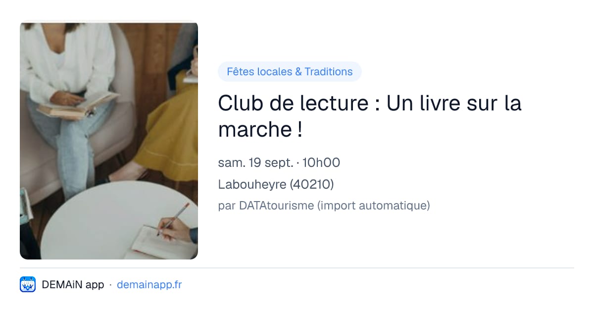 Club de lecture : Un livre sur la marche ! — Labouheyre