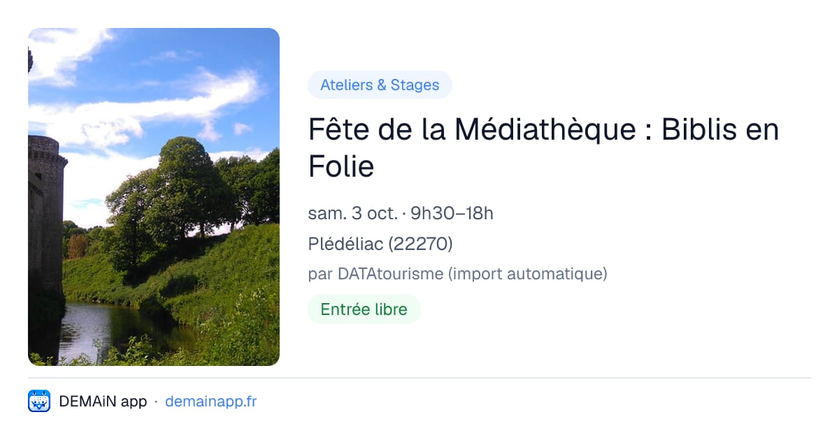 Fête de la Médiathèque : Biblis en Folie — Plédéliac