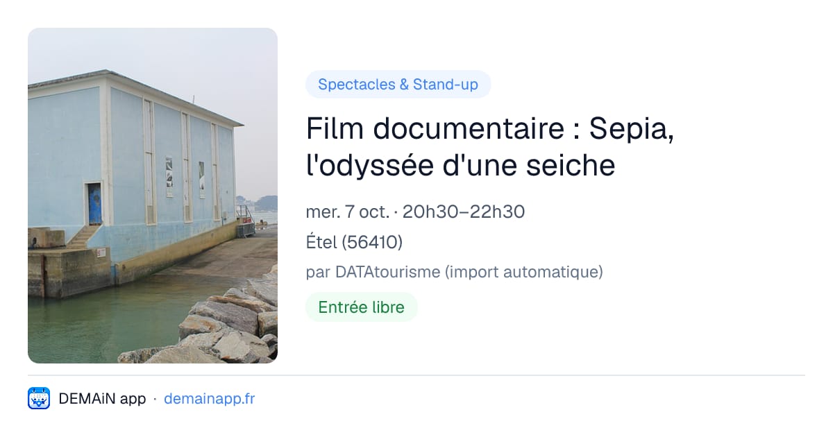 Film documentaire : Sepia, l'odyssée d'une seiche — Étel