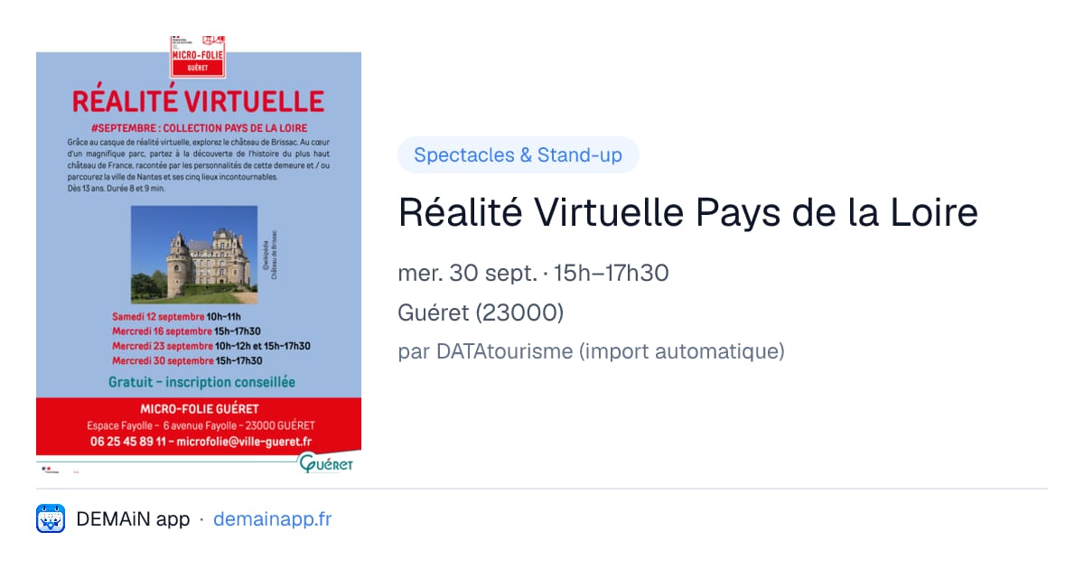 Réalité Virtuelle Pays de la Loire — Guéret