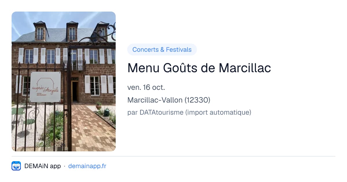Menu Goûts de Marcillac — Marcillac-Vallon