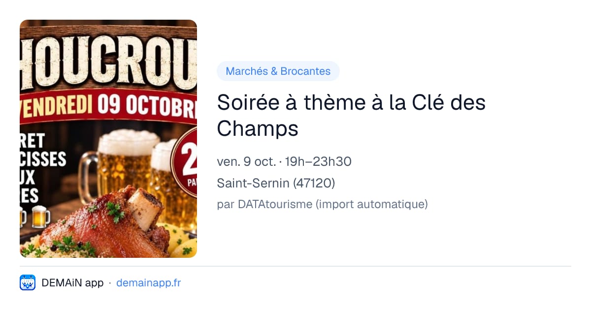 Soirée à thème à la Clé des Champs — Saint-Sernin