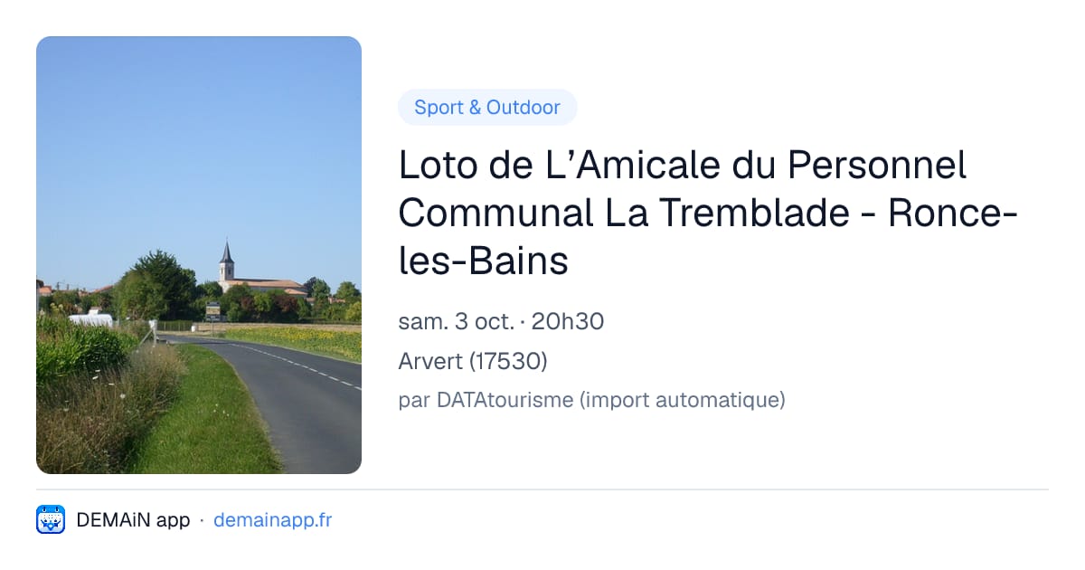 Loto de L’Amicale du Personnel Communal La Tremblade - Ronce-les-Bains — Arvert