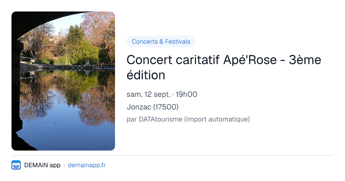 Concert caritatif Apé'Rose - 3ème édition — Jonzac