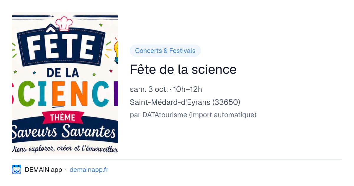 Fête de la science — Saint-Médard-d'Eyrans