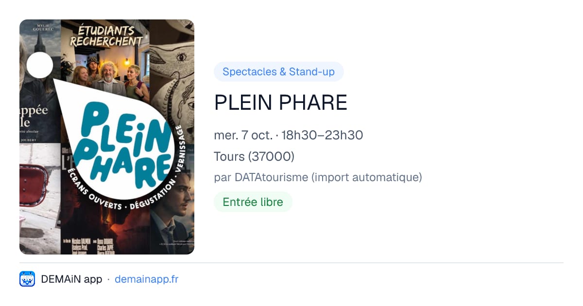 PLEIN PHARE — Tours