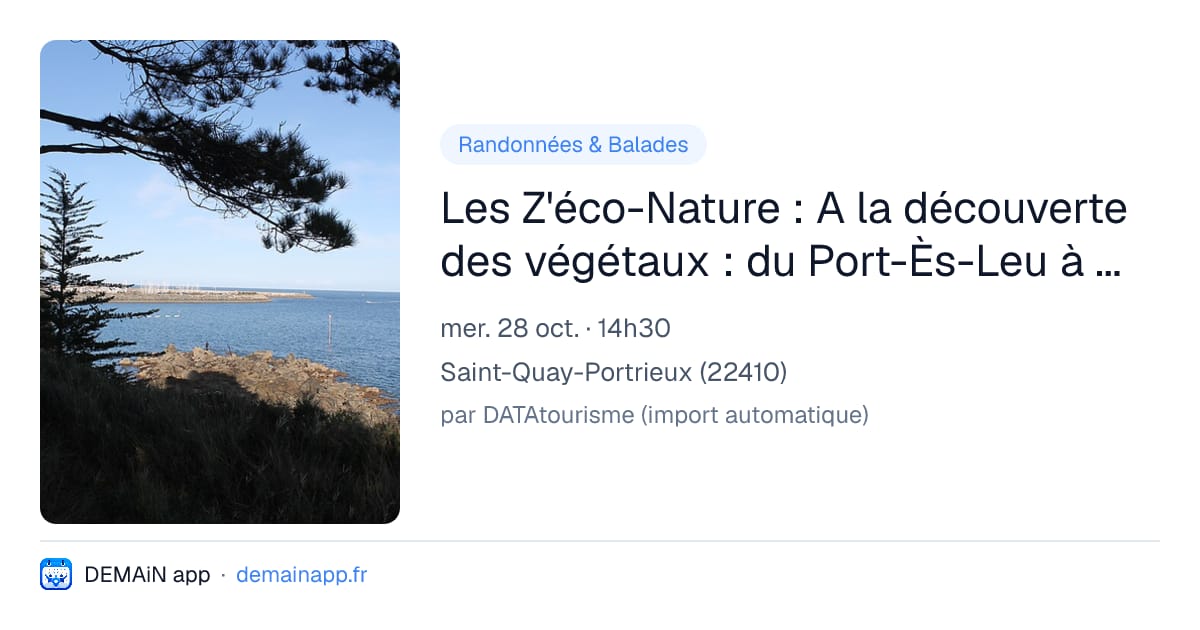 Les Z'éco-Nature : A la découverte des végétaux : du Port-Ès-Leu à l'île de la Comtesse — Saint-Quay-Portrieux