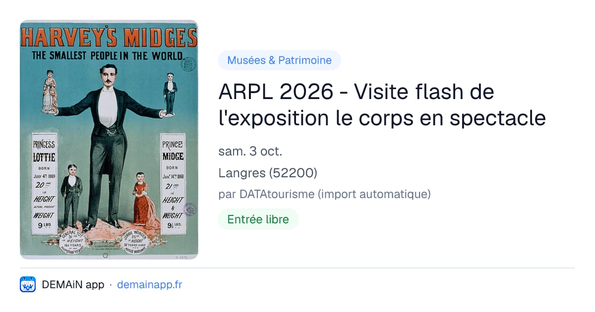 ARPL 2026 - Visite flash de l'exposition le corps en spectacle — Langres