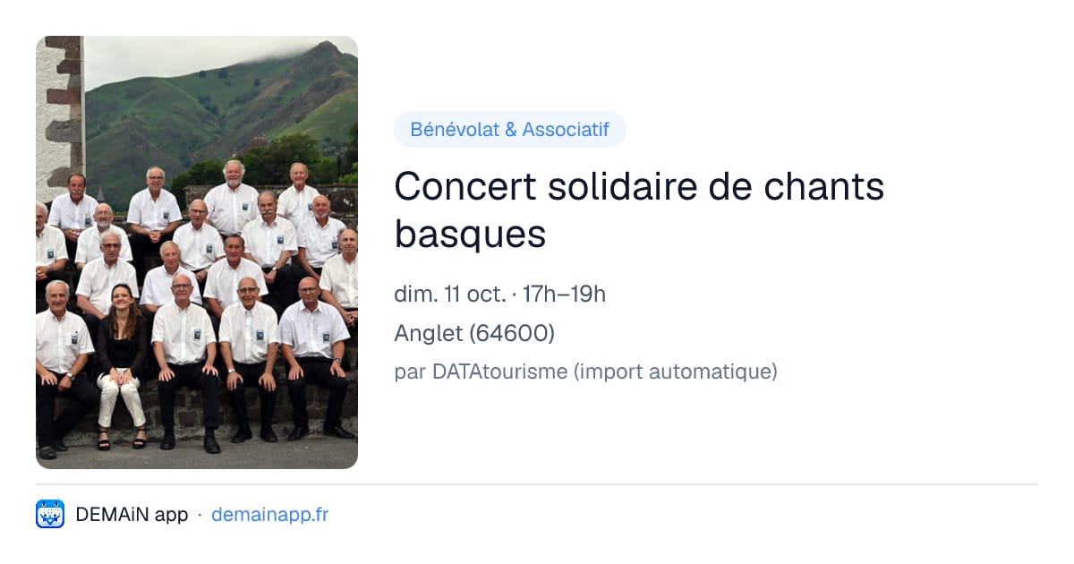 Concert solidaire de chants basques — Anglet