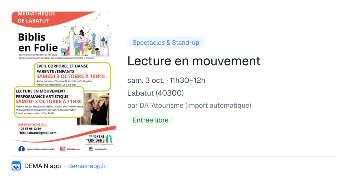Lecture en mouvement — Labatut