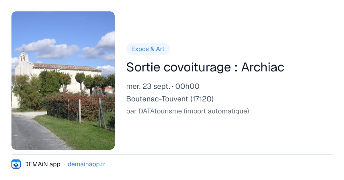 Sortie covoiturage : Archiac — Boutenac-Touvent