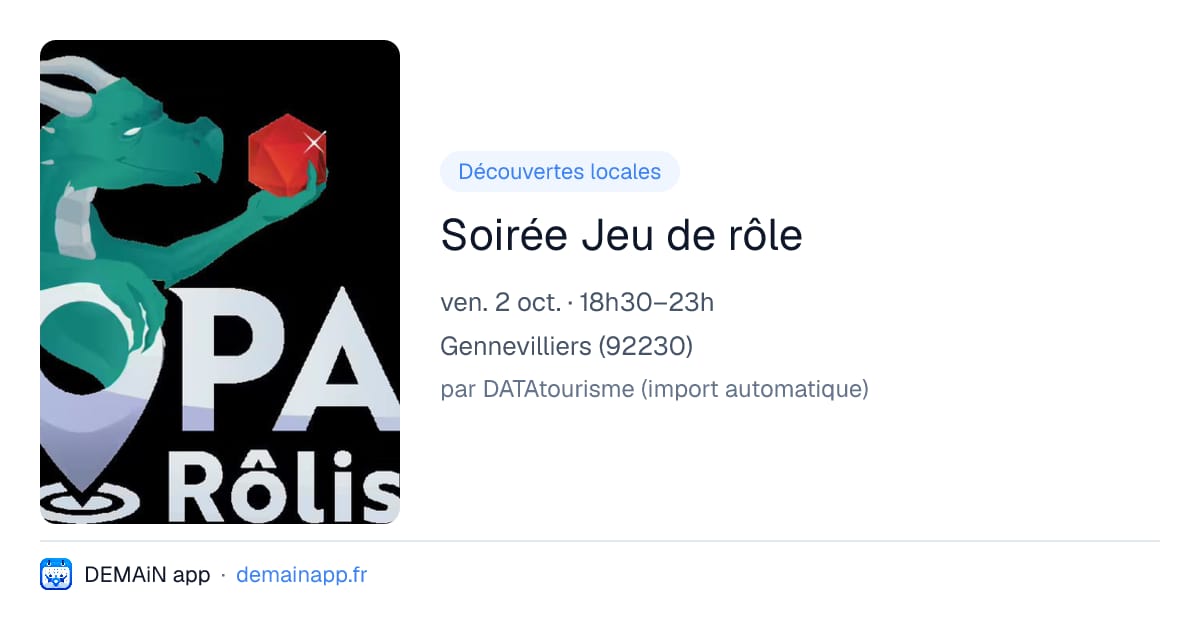 Soirée Jeu de rôle — Gennevilliers