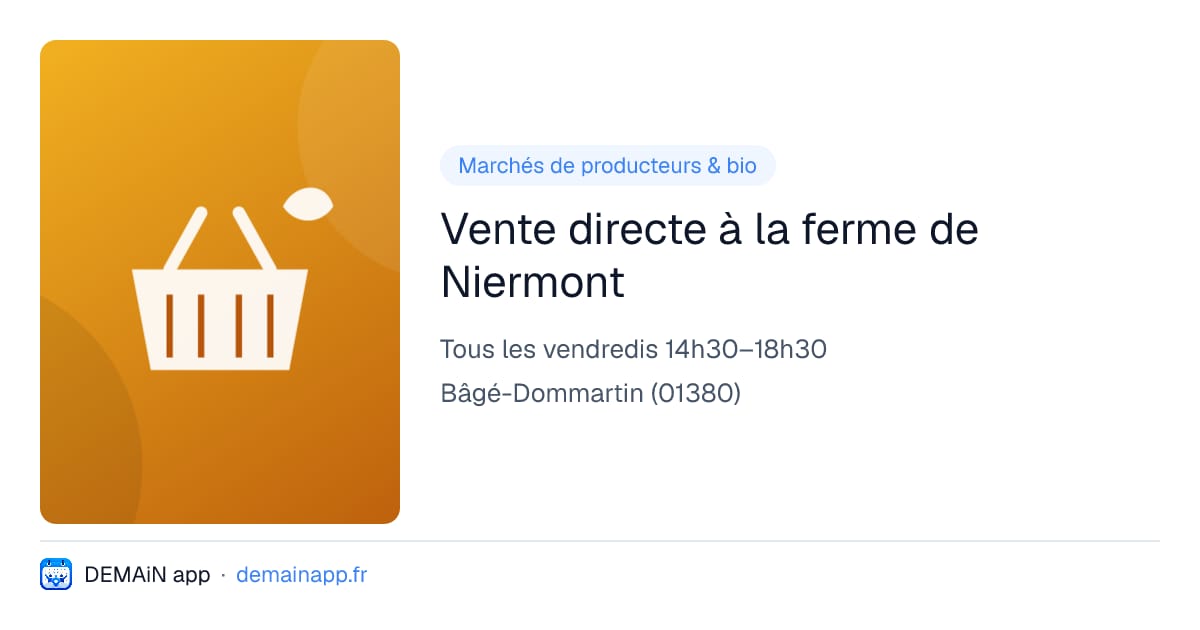 Vente directe à la ferme de Niermont — Bâgé-Dommartin