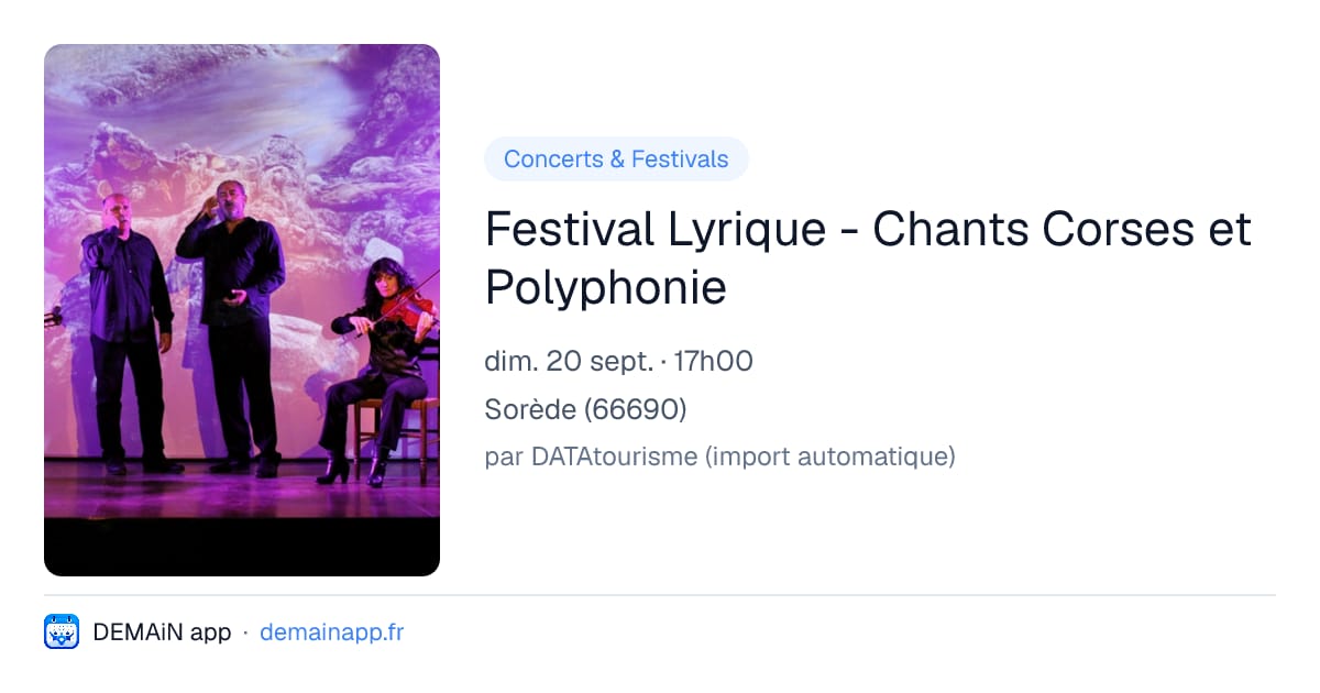 Festival Lyrique - Chants Corses et Polyphonie — Sorède
