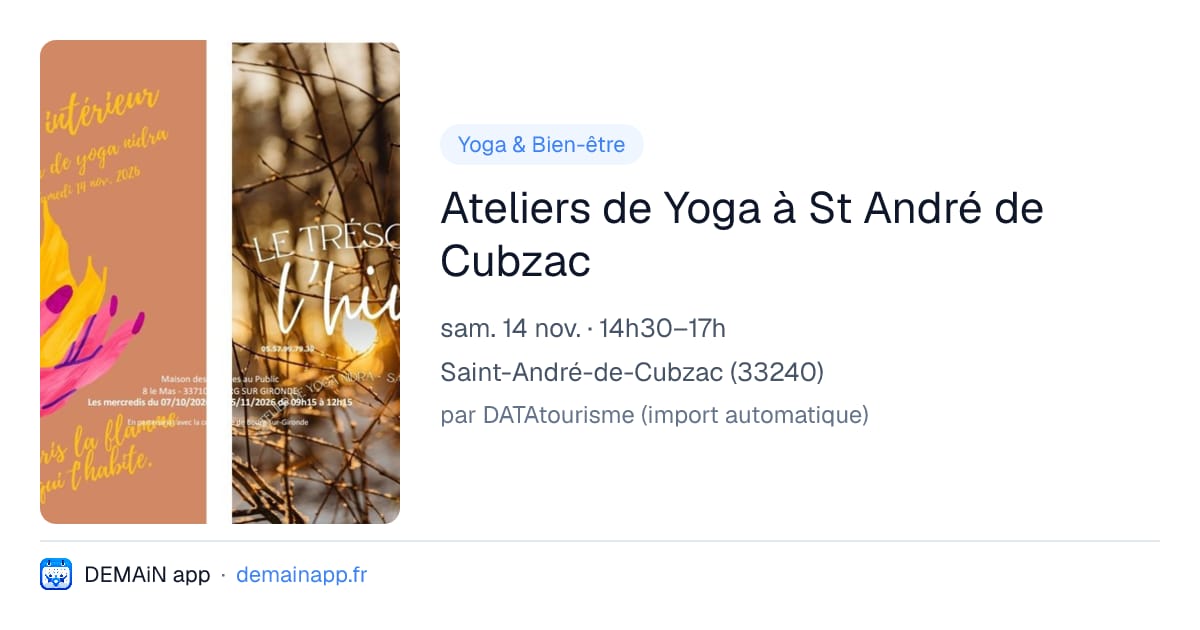 Ateliers de Yoga à St André de Cubzac — Saint-André-de-Cubzac