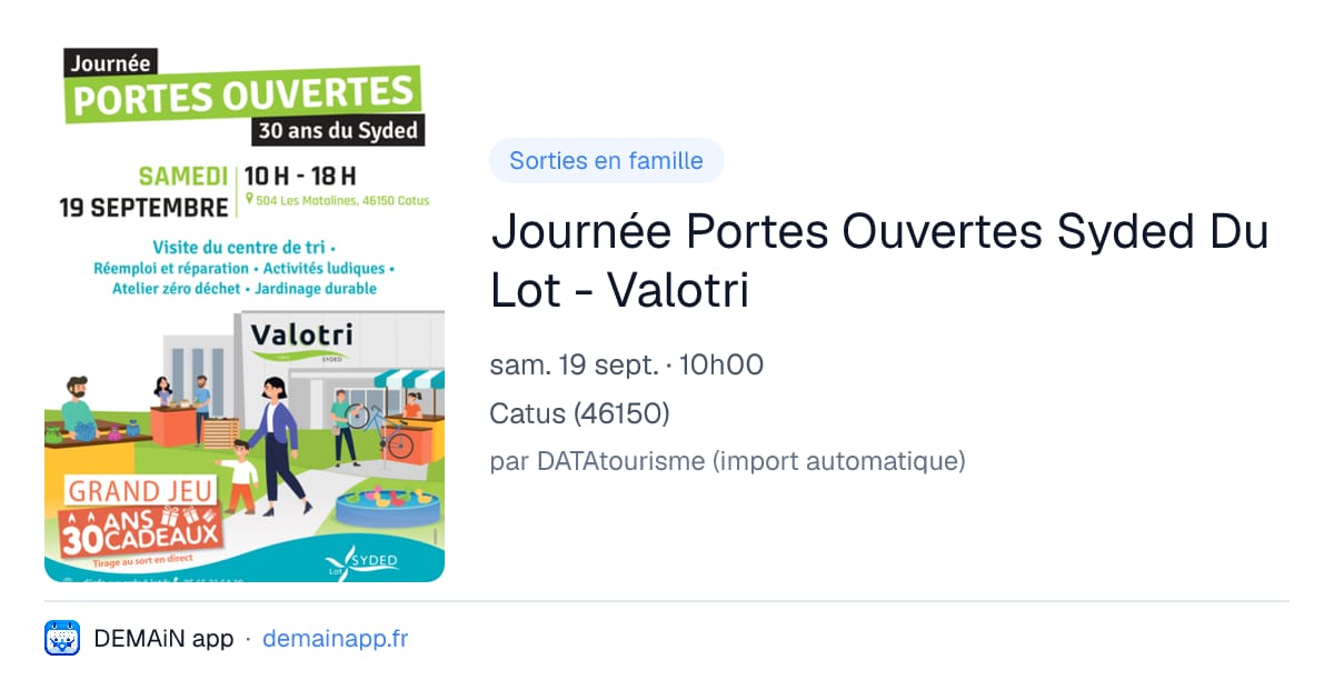Journée Portes Ouvertes Syded Du Lot - Valotri — Catus