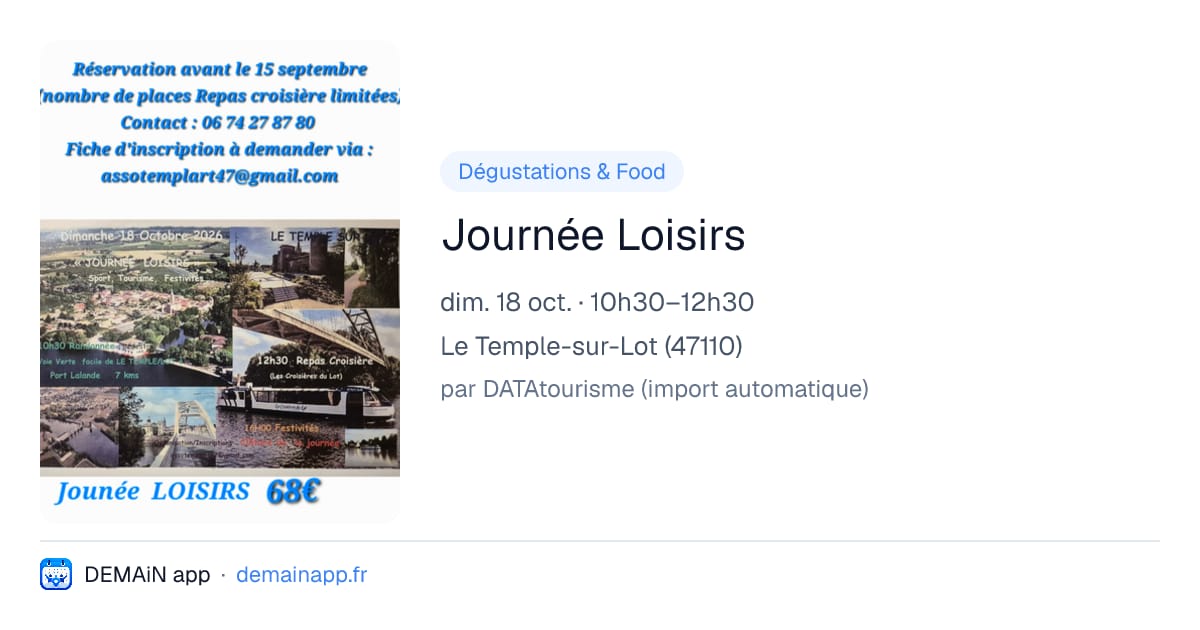 Journée Loisirs — Le Temple-sur-Lot