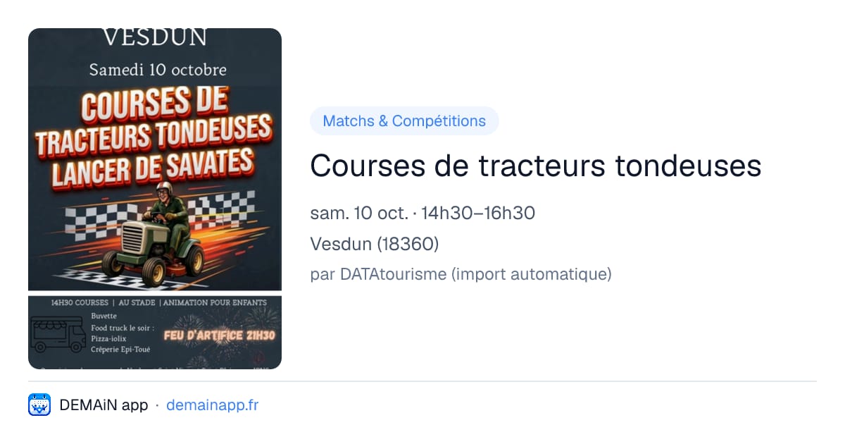 Courses de tracteurs tondeuses — Vesdun