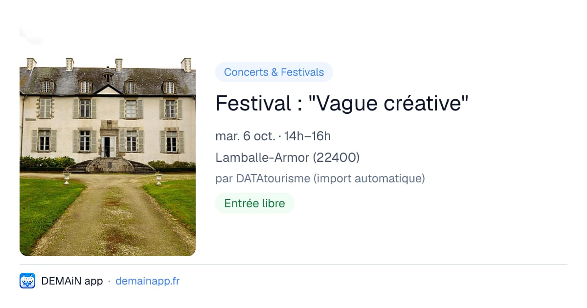 Festival : "Vague créative" — Lamballe-Armor