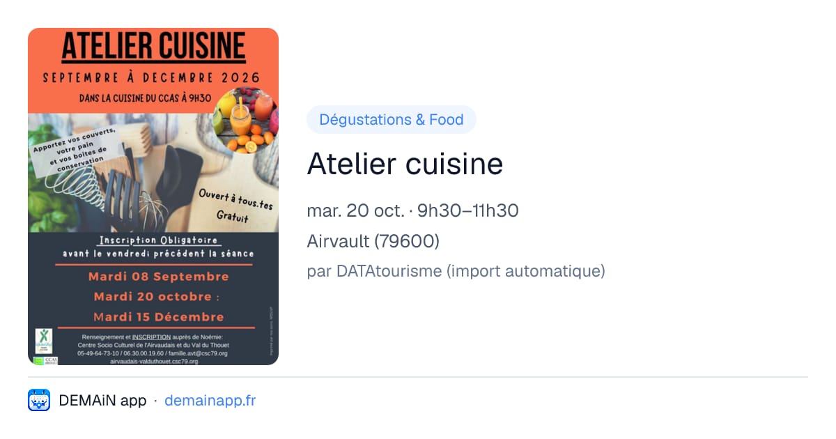 Atelier cuisine — Airvault