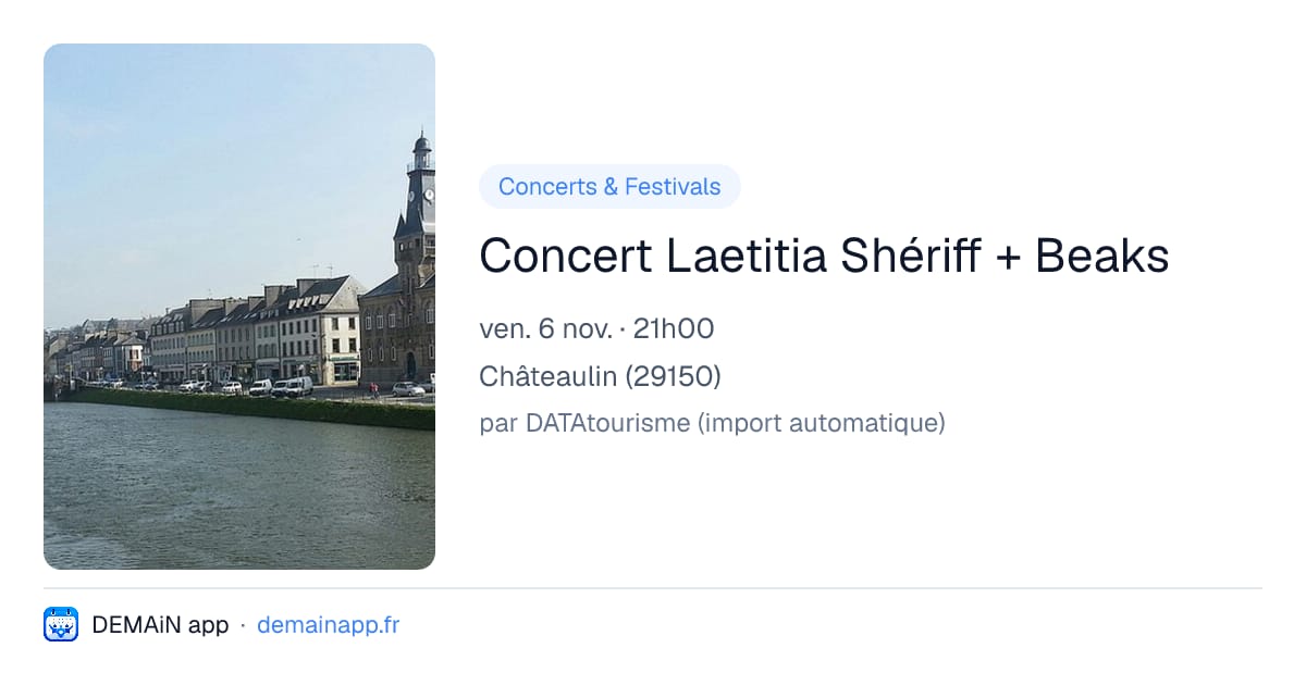 Concert Laetitia Shériff + Beaks — Châteaulin