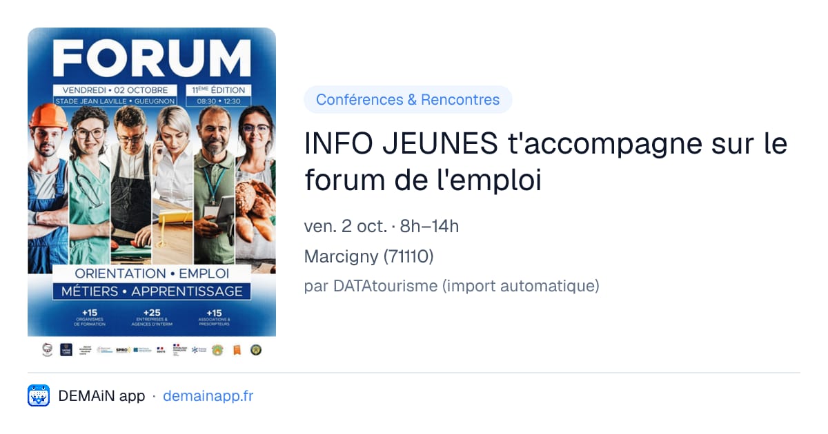 INFO JEUNES t'accompagne sur le forum de l'emploi — Marcigny
