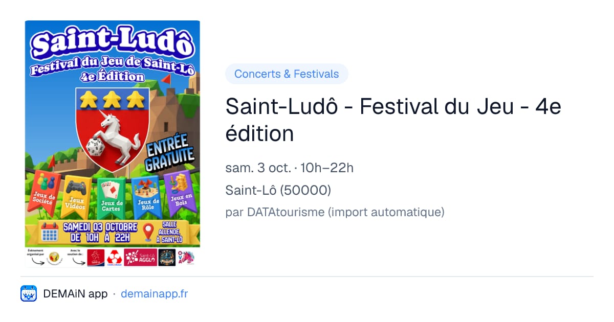 Saint-Ludô - Festival du Jeu - 4e édition — Saint-Lô