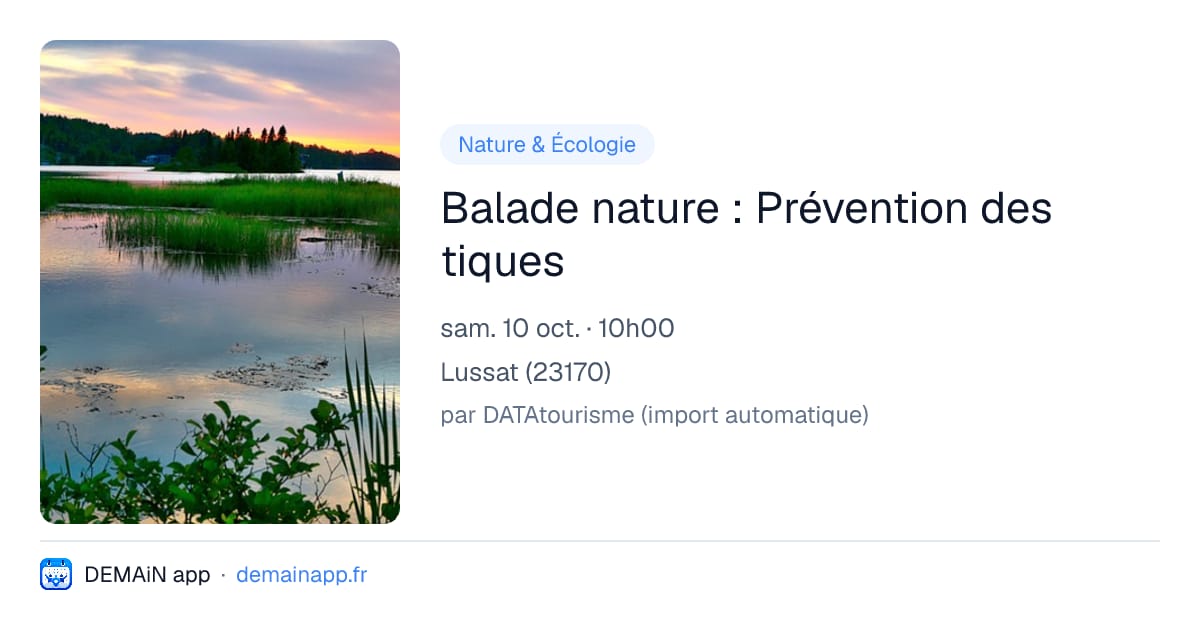 Balade nature : Prévention des tiques — Lussat