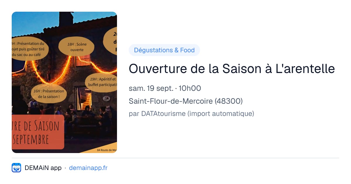 Ouverture de la Saison à L'arentelle — Saint-Flour-de-Mercoire