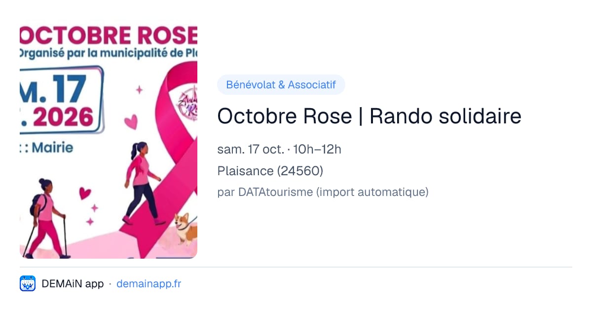 Octobre Rose | Rando solidaire — Plaisance