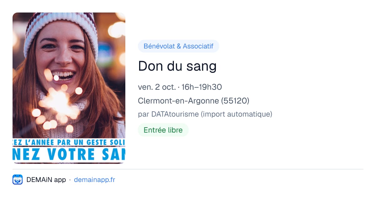 Don du sang — Clermont-en-Argonne