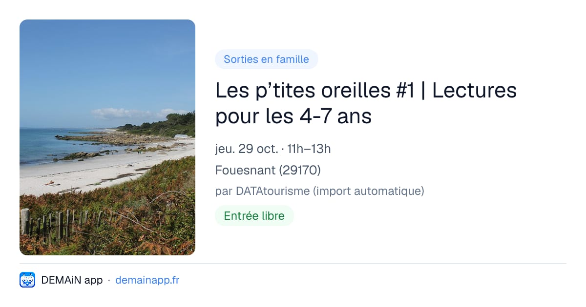 Les p’tites oreilles #1 | Lectures pour les 4-7 ans — Fouesnant
