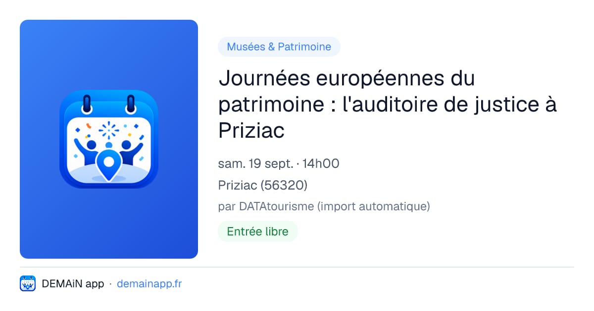 Journées européennes du patrimoine : l'auditoire de justice à Priziac — Priziac
