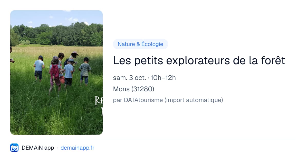 Les petits explorateurs de la forêt — Mons