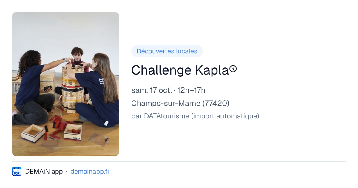 Challenge Kapla® — Champs-sur-Marne