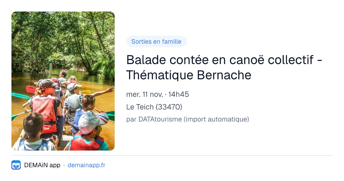 Balade contée en canoë collectif - Thématique Bernache — Le Teich