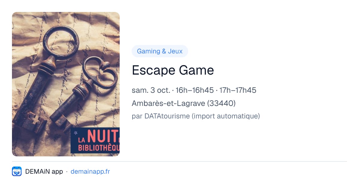Escape Game — Ambarès-et-Lagrave