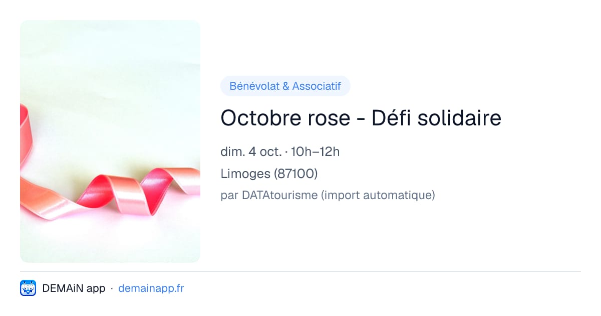 Octobre rose - Défi solidaire — Limoges