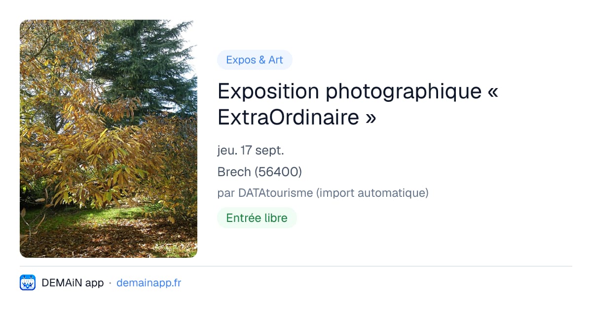 Exposition photographique « ExtraOrdinaire » — Brech